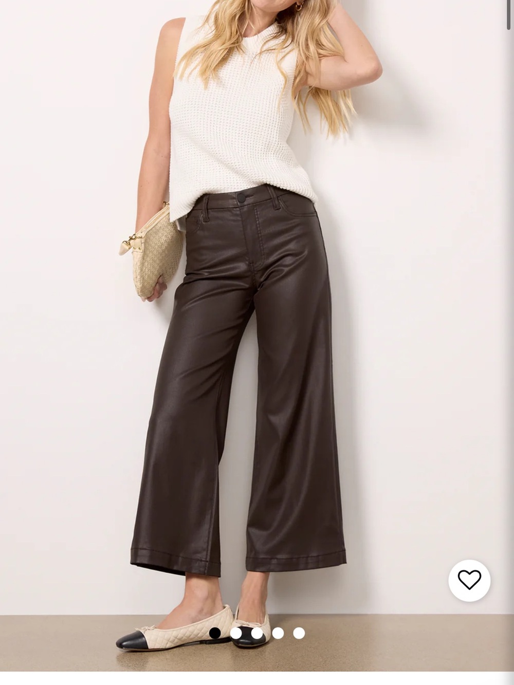Kut from the Kloth Chocolate Brown Wide-Leg Faux Leather Pants
